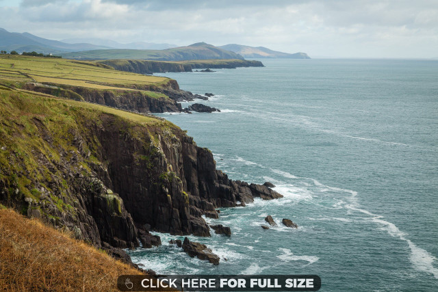 Ocean cliffs beach clouds horizon free wallpaper - medium preview image