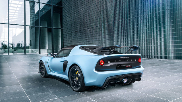 Blue sports car building large free wallpaper - medium preview image