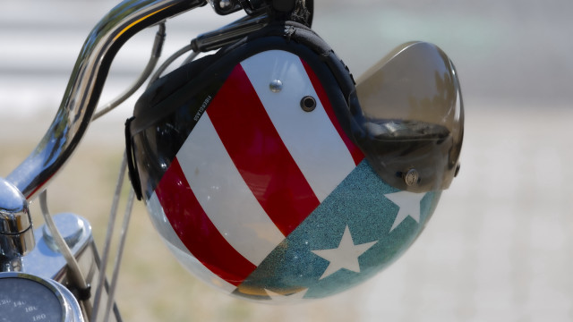 Helmet flag motorcycle mirror precisionism free wallpaper - medium preview image