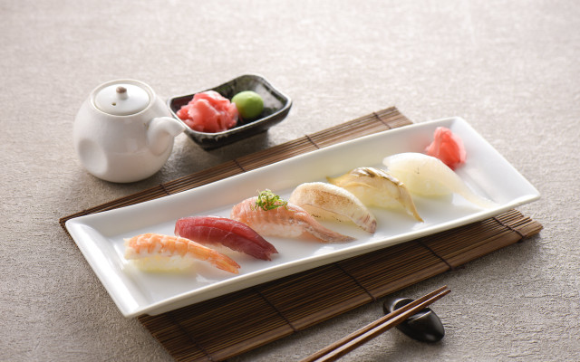 Sushi chopsticks teapot stilllife food free wallpaper - medium preview image