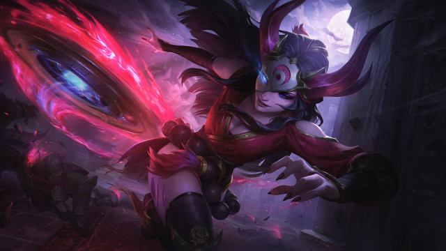 Woman red sword shield glowing free wallpaper - medium preview image