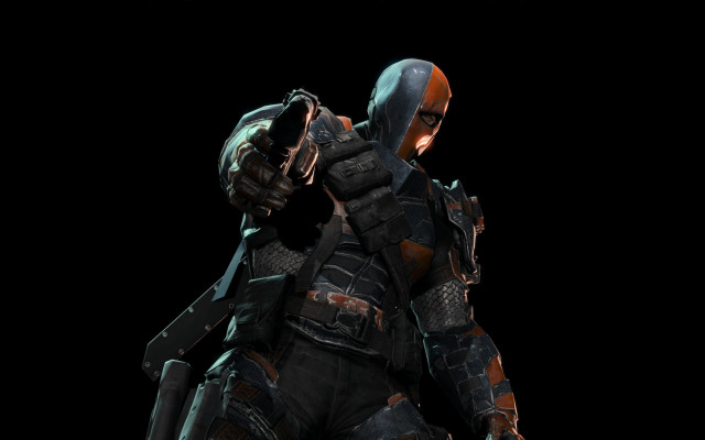 Man black suit gun helmet free wallpaper - medium preview image