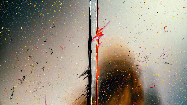 Abstract action painting astronaut blood free wallpaper - medium preview image