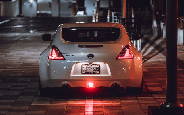 White car night street lights #2 free wallpaper - medium preview image