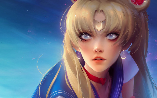 Magical girl blue sky cat free wallpaper - medium preview image