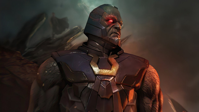Futuristic demon armor glowing red free wallpaper - medium preview image