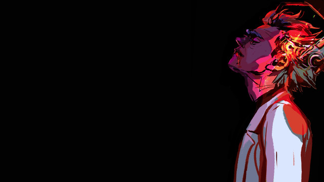 Man red white shirt black free wallpaper - medium preview image