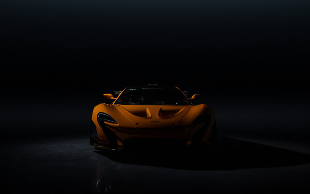 Yellow sports car dark room #29 free wallpaper - medium preview image
