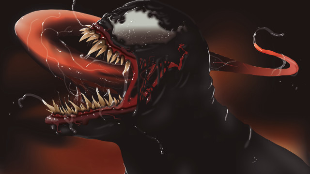 Black red monster sharp teeth free wallpaper - medium preview image