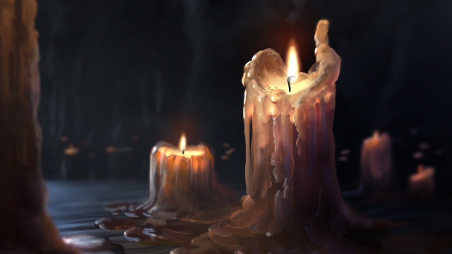 Candles reflection fantasy art fire free wallpaper - medium preview image