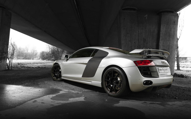 White sports car under bridge free wallpaper - medium preview image