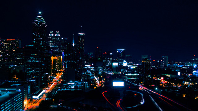 City night lights ferris wheel free wallpaper - medium preview image