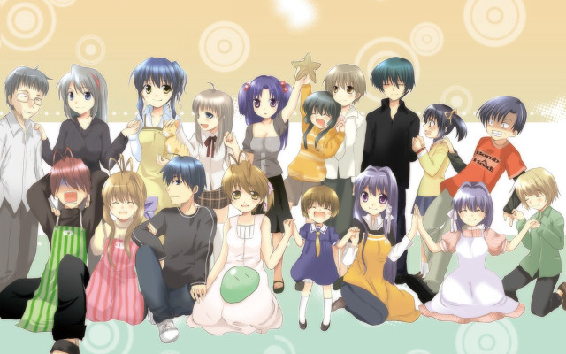 Group people posing circles stars free wallpaper - medium preview image