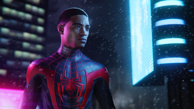 Spider suit man rain city free wallpaper - medium preview image