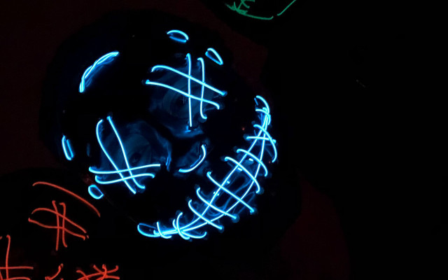 Neon glove cyberpunk biolu minescence free wallpaper - medium preview image
