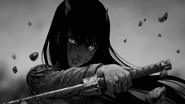 Woman sword rocks cartoon aya free wallpaper - medium preview image