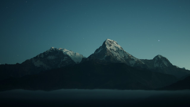 Mountain range starry sky night free wallpaper - medium preview image
