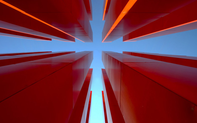 Red structure blue sky white free wallpaper - medium preview image