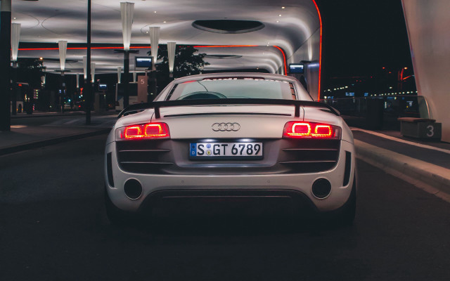 White car night street train free wallpaper - medium preview image
