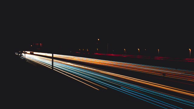 Highway light streaks building futurism free wallpaper - medium preview image