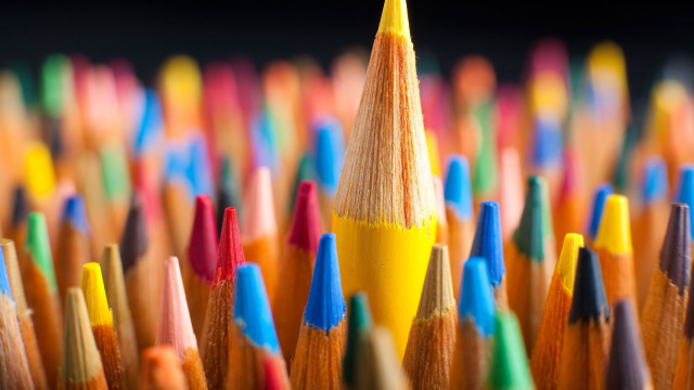 Colored pencils yellow center institutional free wallpaper - medium preview image