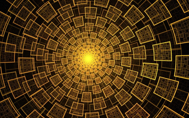 Yellow black fractal pattern squares free wallpaper - medium preview image