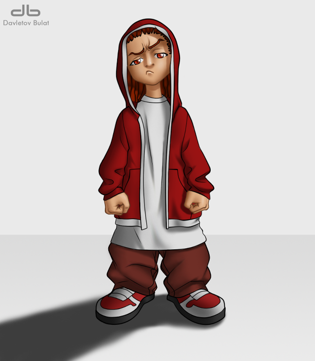 Cartoon person hoodie red jacket free wallpaper - medium preview image
