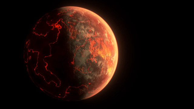 Red planet moon space art free wallpaper - medium preview image