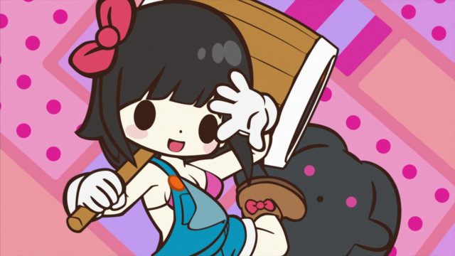 Cartoon girl book knife cat free wallpaper - medium preview image