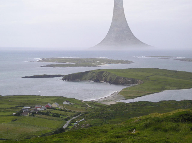 Tall tower large hill grass free wallpaper - medium preview image