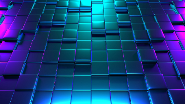 Blue purple vaporwave 3d chainlink free wallpaper - medium preview image