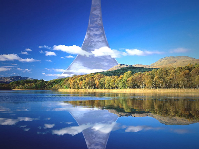 Lake mountain reflection sky water free wallpaper - medium preview image
