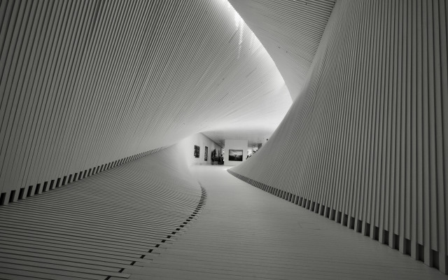 White tunnel wall walkway building free wallpaper - medium preview image