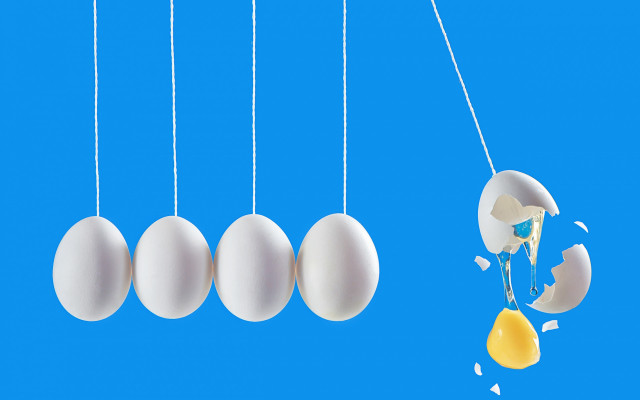 Eggs hanging blue background yellow free wallpaper - medium preview image