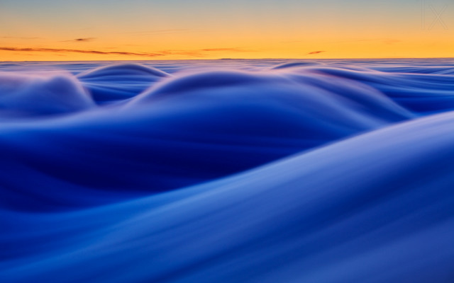 Sunset water kite wave abstract free wallpaper - medium preview image