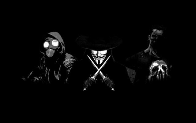 Gas masks skull knife black free wallpaper - medium preview image