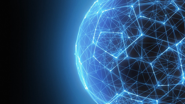 Blue sphere lines dots background free wallpaper - medium preview image
