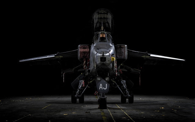 Fighter jet runway night lights free wallpaper - medium preview image