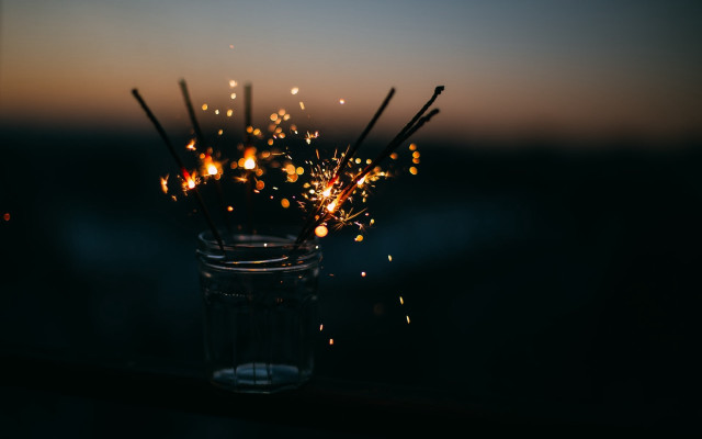 Glass jar sparklers magic realist free wallpaper - medium preview image