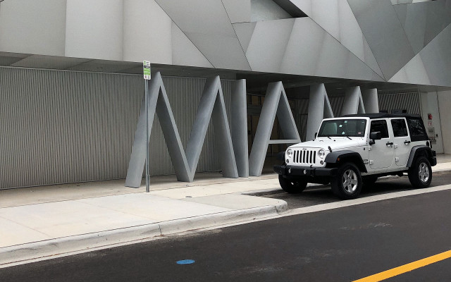 White jeep metal structure yellow free wallpaper - medium preview image