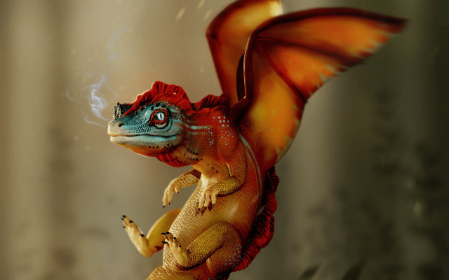 Toy dragon blue body orange free wallpaper - medium preview image