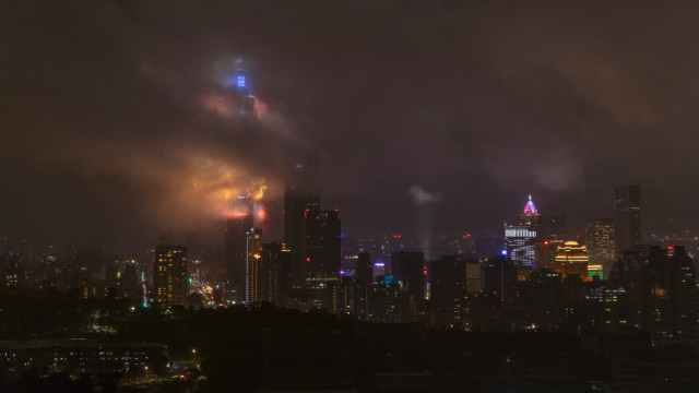City skyline fireworks night lights free wallpaper - medium preview image