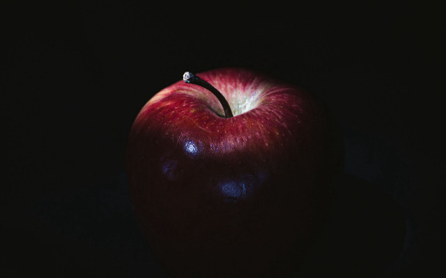 Red apple black background caravaggio free wallpaper - medium preview image