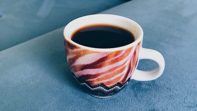 Coffee cup blue tablecloth cloisonnism free wallpaper - medium preview image