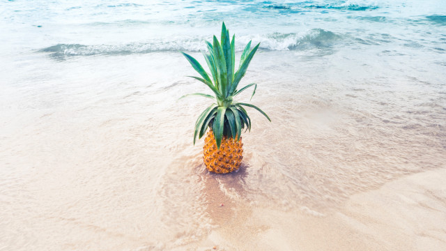 Pineapple beach ocean waves summer free wallpaper - medium preview image