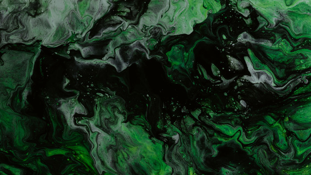 Green black bubbles abstract glowing free wallpaper - medium preview image