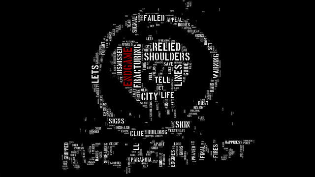 Black background red circle word free wallpaper - medium preview image