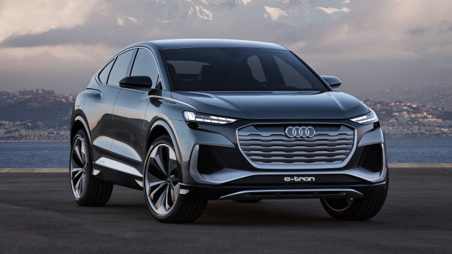 Silver suv mountain lake futurism free wallpaper - medium preview image