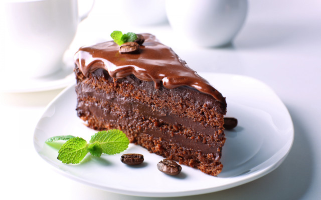 Chocolate cake coffee mint rococo free wallpaper - medium preview image