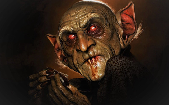 Creepy creature red eyes long free wallpaper - medium preview image
